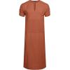 imageCOOFANDY Mens VNeck Linen Robe Short Sleeve Kaftan Thobe Long Gown Casual Shirt for Beach SummerLight Brown