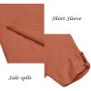 imageCOOFANDY Mens VNeck Linen Robe Short Sleeve Kaftan Thobe Long Gown Casual Shirt for Beach SummerLight Brown