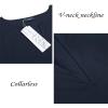 imageCOOFANDY Mens VNeck Linen Robe Short Sleeve Kaftan Thobe Long Gown Casual Shirt for Beach SummerNavy Blue