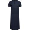 imageCOOFANDY Mens VNeck Linen Robe Short Sleeve Kaftan Thobe Long Gown Casual Shirt for Beach SummerNavy Blue