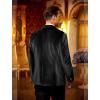 imageCOOFANDY Mens Velvet Blazer Notched Lapel One Button Velour Tuxedo Jacket for Prom Wedding Party DinnerBlack