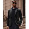 imageCOOFANDY Mens Velvet Blazer Notched Lapel One Button Velour Tuxedo Jacket for Prom Wedding Party DinnerBlack