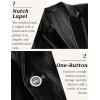imageCOOFANDY Mens Velvet Blazer Notched Lapel One Button Velour Tuxedo Jacket for Prom Wedding Party DinnerBlack