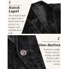 imageCOOFANDY Mens Velvet Blazer Notched Lapel One Button Velour Tuxedo Jacket for Prom Wedding Party DinnerBlack Floral