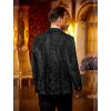 imageCOOFANDY Mens Velvet Blazer Notched Lapel One Button Velour Tuxedo Jacket for Prom Wedding Party DinnerBlack Floral