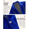 imageCOOFANDY Mens Velvet Blazer Notched Lapel One Button Velour Tuxedo Jacket for Prom Wedding Party DinnerBlue