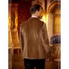 imageCOOFANDY Mens Velvet Blazer Notched Lapel One Button Velour Tuxedo Jacket for Prom Wedding Party DinnerBrown