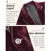 imageCOOFANDY Mens Velvet Blazer Notched Lapel One Button Velour Tuxedo Jacket for Prom Wedding Party DinnerBurgundy