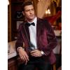 imageCOOFANDY Mens Velvet Blazer Notched Lapel One Button Velour Tuxedo Jacket for Prom Wedding Party DinnerBurgundy