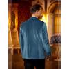 imageCOOFANDY Mens Velvet Blazer Notched Lapel One Button Velour Tuxedo Jacket for Prom Wedding Party DinnerDark Blue Peacock