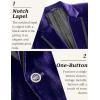 imageCOOFANDY Mens Velvet Blazer Notched Lapel One Button Velour Tuxedo Jacket for Prom Wedding Party DinnerDark Purple