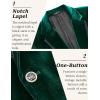 imageCOOFANDY Mens Velvet Blazer Notched Lapel One Button Velour Tuxedo Jacket for Prom Wedding Party DinnerGreen