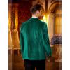 imageCOOFANDY Mens Velvet Blazer Notched Lapel One Button Velour Tuxedo Jacket for Prom Wedding Party DinnerGreen