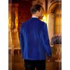 imageCOOFANDY Mens Velvet Blazer Notched Lapel One Button Velour Tuxedo Jacket for Prom Wedding Party DinnerNavy Blue