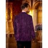 imageCOOFANDY Mens Velvet Blazer Notched Lapel One Button Velour Tuxedo Jacket for Prom Wedding Party DinnerPurple Retro Floral