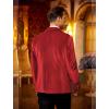 imageCOOFANDY Mens Velvet Blazer Notched Lapel One Button Velour Tuxedo Jacket for Prom Wedding Party DinnerRed