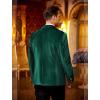 imageCOOFANDY Mens Velvet Blazer Notched Lapel One Button Velour Tuxedo Jacket for Prom Wedding Party DinnerTeal Green