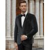 imageCOOFANDY Mens Velvet Blazer Notched Lapel Velour Suit Jacket One Button Tuxedo Jackets for Wedding Prom Party DinnerBlack