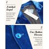 imageCOOFANDY Mens Velvet Blazer Notched Lapel Velour Suit Jacket One Button Tuxedo Jackets for Wedding Prom Party DinnerBlue