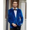 imageCOOFANDY Mens Velvet Blazer Notched Lapel Velour Suit Jacket One Button Tuxedo Jackets for Wedding Prom Party DinnerBlue