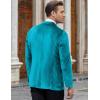 imageCOOFANDY Mens Velvet Blazer Notched Lapel Velour Suit Jacket One Button Tuxedo Jackets for Wedding Prom Party DinnerBlue Green