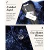 imageCOOFANDY Mens Velvet Blazer Notched Lapel Velour Suit Jacket One Button Tuxedo Jackets for Wedding Prom Party DinnerBlue Retro Floral