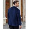 imageCOOFANDY Mens Velvet Blazer Notched Lapel Velour Suit Jacket One Button Tuxedo Jackets for Wedding Prom Party DinnerDark Blue