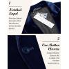 imageCOOFANDY Mens Velvet Blazer Notched Lapel Velour Suit Jacket One Button Tuxedo Jackets for Wedding Prom Party DinnerDark Blue