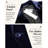 imageCOOFANDY Mens Velvet Blazer Notched Lapel Velour Suit Jacket One Button Tuxedo Jackets for Wedding Prom Party DinnerDark Blue Purple