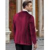imageCOOFANDY Mens Velvet Blazer Notched Lapel Velour Suit Jacket One Button Tuxedo Jackets for Wedding Prom Party DinnerDark Red