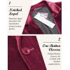 imageCOOFANDY Mens Velvet Blazer Notched Lapel Velour Suit Jacket One Button Tuxedo Jackets for Wedding Prom Party DinnerDark Red