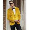 imageCOOFANDY Mens Velvet Blazer Notched Lapel Velour Suit Jacket One Button Tuxedo Jackets for Wedding Prom Party DinnerGold Yellow
