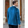 imageCOOFANDY Mens Velvet Blazer Notched Lapel Velour Suit Jacket One Button Tuxedo Jackets for Wedding Prom Party DinnerLake Blue