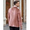 imageCOOFANDY Mens Velvet Blazer Notched Lapel Velour Suit Jacket One Button Tuxedo Jackets for Wedding Prom Party DinnerPink