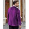 imageCOOFANDY Mens Velvet Blazer Notched Lapel Velour Suit Jacket One Button Tuxedo Jackets for Wedding Prom Party DinnerPurple