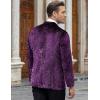imageCOOFANDY Mens Velvet Blazer Notched Lapel Velour Suit Jacket One Button Tuxedo Jackets for Wedding Prom Party DinnerPurple Retro Floral