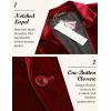 imageCOOFANDY Mens Velvet Blazer Notched Lapel Velour Suit Jacket One Button Tuxedo Jackets for Wedding Prom Party DinnerRed