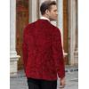imageCOOFANDY Mens Velvet Blazer Notched Lapel Velour Suit Jacket One Button Tuxedo Jackets for Wedding Prom Party DinnerRed Floral