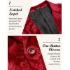 imageCOOFANDY Mens Velvet Blazer Notched Lapel Velour Suit Jacket One Button Tuxedo Jackets for Wedding Prom Party DinnerRed Floral