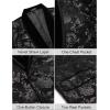 imageCOOFANDY Mens Velvet Tuxedo Floral Blazer Jacket One Button Shawl Lapel Suit Jacket for Dinner Prom Party WeddingAblack