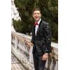 imageCOOFANDY Mens Velvet Tuxedo Floral Blazer Jacket One Button Shawl Lapel Suit Jacket for Dinner Prom Party WeddingAblack