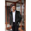 imageCOOFANDY Mens Velvet Tuxedo Floral Blazer Jacket One Button Shawl Lapel Suit Jacket for Dinner Prom Party WeddingBlacksolid