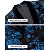 imageCOOFANDY Mens Velvet Tuxedo Floral Blazer Jacket One Button Shawl Lapel Suit Jacket for Dinner Prom Party WeddingBlue