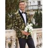imageCOOFANDY Mens Velvet Tuxedo Floral Blazer Jacket One Button Shawl Lapel Suit Jacket for Dinner Prom Party WeddingGolden