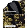 imageCOOFANDY Mens Velvet Tuxedo Floral Blazer Jacket One Button Shawl Lapel Suit Jacket for Dinner Prom Party WeddingGolden