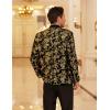 imageCOOFANDY Mens Velvet Tuxedo Floral Blazer Jacket One Button Shawl Lapel Suit Jacket for Dinner Prom Party WeddingGolden