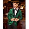 imageCOOFANDY Mens Velvet Tuxedo Floral Blazer Jacket One Button Shawl Lapel Suit Jacket for Dinner Prom Party WeddingGreen