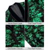 imageCOOFANDY Mens Velvet Tuxedo Floral Blazer Jacket One Button Shawl Lapel Suit Jacket for Dinner Prom Party WeddingGreen