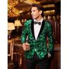 imageCOOFANDY Mens Velvet Tuxedo Floral Blazer Jacket One Button Shawl Lapel Suit Jacket for Dinner Prom Party WeddingGreen