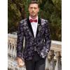 imageCOOFANDY Mens Velvet Tuxedo Floral Blazer Jacket One Button Shawl Lapel Suit Jacket for Dinner Prom Party WeddingPurple